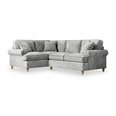 Alfie Ice Grey Right Hand Corner Sofa For Living Room - Fully Assembled By Roseland Furniture - image 1