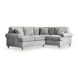 Alfie Ice Grey Right Hand Corner Sofa For Living Room - Fully Assembled By Roseland Furniture - thumbnail 3
