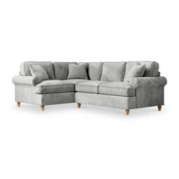 Alfie Ice Grey Right Hand Corner Sofa For Living Room - Fully Assembled By Roseland Furniture - thumbnail 1