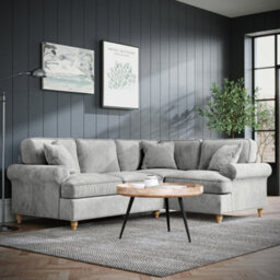 Alfie Ice Grey Right Hand Corner Sofa For Living Room - Fully Assembled By Roseland Furniture - thumbnail 2