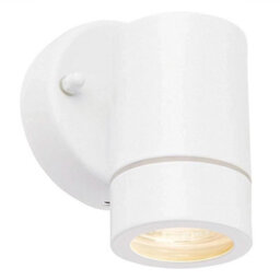 National Lighting Palin Gloss White Steel External Outdoor Security Gu 10 Wall Spot Down Light Ip 44 Rated