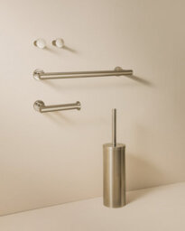 Cosmic Bathroom Accessory Set, Silver, 5 Pieces, 2X Hooks, Toilet Brush, Toilet Paper Holder, Towel Rail, Architect Collection - thumbnail 3