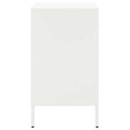 Berkfield Bedside Cabinet White 36X39X68 Cm Steel - thumbnail 7