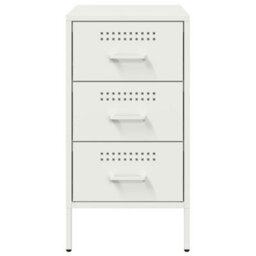 Berkfield Bedside Cabinet White 36X39X68 Cm Steel - thumbnail 6