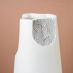 Vanity Living 35Cm White And Grey Polyresin Vase Modern Decorative Tall Vase For Living Room - thumbnail 6