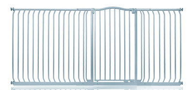 Safetots Extra Tall Curved Top Safety Gate, 216Cm - 225Cm, Matt Grey, Extra Tall 100Cm In Height, Pressure Fit Stair Gate - image 1