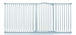 Safetots Extra Tall Curved Top Safety Gate, 216Cm - 225Cm, Matt Grey, Extra Tall 100Cm In Height, Pressure Fit Stair Gate - thumbnail 1