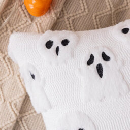Amorly 2Pack Halloween White Scary Ghost Throw Pillow Covers, 18Inch Cute Skeleton Pillowcases, Indoor Holiday Decor For Sofa, Couch - thumbnail 3