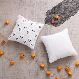 Amorly 2Pack Halloween White Scary Ghost Throw Pillow Covers, 18Inch Cute Skeleton Pillowcases, Indoor Holiday Decor For Sofa, Couch - thumbnail 8
