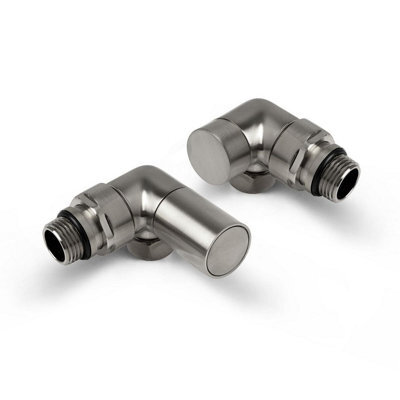 Plum&clay Pair Of Round Nickel Corner Radiator Valves - image 1