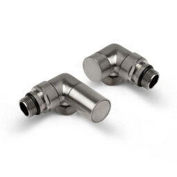Plum&clay Pair Of Round Nickel Corner Radiator Valves