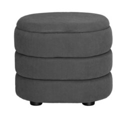 Urbn-Living Urbnliving Height 38Cm Soft Velvet Oval Dark Grey Ottoman Storage Pouffe Footstool Dressing Vanity Chair - thumbnail 2