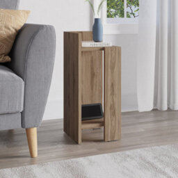 Decortie Elos Modern Narrow Right Module Bedside Table Nightstand 25Cm Drop-Door Storage Whiskey Oak - thumbnail 7