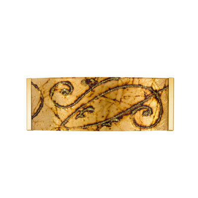 Luminosa Lighting Luminosa Emozione Glass Flush Wall Lamp 2 Light 24 Carat Gold - image 1