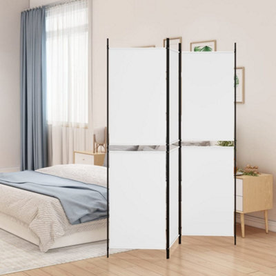 Berkfield 3-Panel Room Divider White 150X180 Cm Fabric - image 1