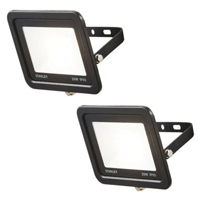 Litecraft 2 Pack Stanley Slimline Black 20 Watt Led Ip65 Outdoor Wall Flood Light - image 1