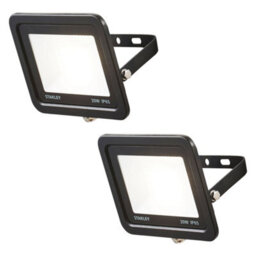 Litecraft 2 Pack Stanley Slimline Black 20 Watt Led Ip65 Outdoor Wall Flood Light - thumbnail 1