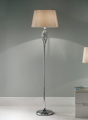 K Living Compton Chrome Floor Lamp And Lamp Shade - image 1