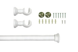 Lister Cartwright 28 mm Eyelet Wooden Curtain Pole Set Fixed Length  (Linen White Traditional Stopper, 400 Cm) - thumbnail 3