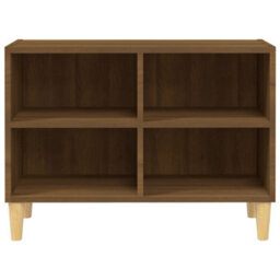 Berkfield Sturdy Tv Cabinet With Solid Wood Legs Brown Oak 69.5X30X50 Cm - thumbnail 4