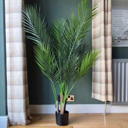 4.5Ft Artificial Palm Tree 135Cm With 20 Leaves & Black Pot - thumbnail 3