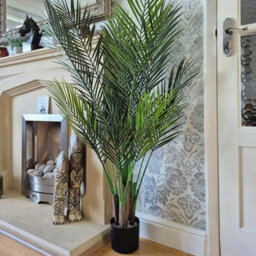 4.5Ft Artificial Palm Tree 135Cm With 20 Leaves & Black Pot - thumbnail 1