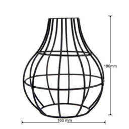 2 Pack Of Metal 160Cm Diameter Round Shape Black Cage Indoor Hanging Vintage Pendant E27 Light Shade Easy Fit - thumbnail 3
