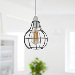 2 Pack Of Metal 160Cm Diameter Round Shape Black Cage Indoor Hanging Vintage Pendant E27 Light Shade Easy Fit - thumbnail 5