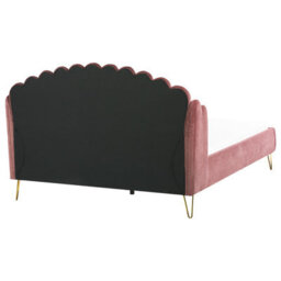 Beliani Bed Velvet Ambillou 180 X 200 Cm (Eu Super King) Pink - thumbnail 6