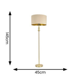 Valuelights Marissa Gold Stacked Ball Floor Lamp With Beige/gold Shade - Led Bulb Included - thumbnail 6