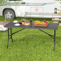 Gainoom 152 Cm Black Portable Folding Picnic Table Patio Dining Table - thumbnail 3