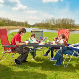 Gainoom 152 Cm Black Portable Folding Picnic Table Patio Dining Table - thumbnail 5