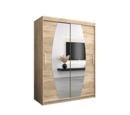 Arte Elypse Sliding Door Wardrobe In Oak Sonoma - Modern Storage Unit With Shelves And Hanging Rails (W1500mm X H2000mm X D620mm) - thumbnail 1