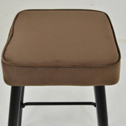 Lakeland Furniture Swan Mocha Brown Velvet  Black Fixed Base Bar Stool - thumbnail 5
