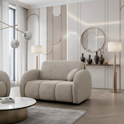 Viva Comfy Ii Beige 2 Seater Sofa Bed With Storage Foam Mattress And Metal Legs 132X103X85Cm - image 1