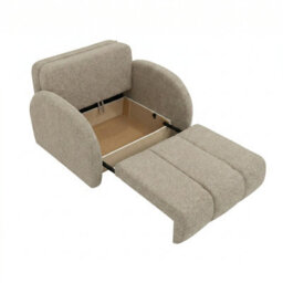 Viva Comfy Ii Beige 2 Seater Sofa Bed With Storage Foam Mattress And Metal Legs 132X103X85Cm - thumbnail 4