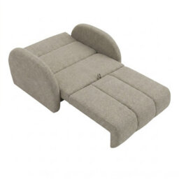 Viva Comfy Ii Beige 2 Seater Sofa Bed With Storage Foam Mattress And Metal Legs 132X103X85Cm - thumbnail 3