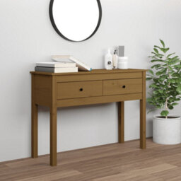 Berkfield Classic Console Table Honey Brown 100X35X75 Cm Solid Wood Pine - thumbnail 2