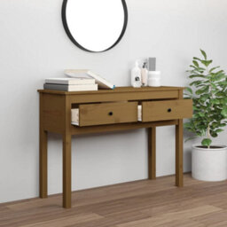 Berkfield Classic Console Table Honey Brown 100X35X75 Cm Solid Wood Pine - thumbnail 3