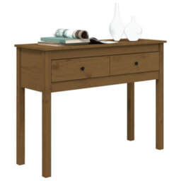 Berkfield Classic Console Table Honey Brown 100X35X75 Cm Solid Wood Pine - thumbnail 4