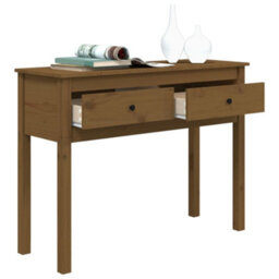 Berkfield Classic Console Table Honey Brown 100X35X75 Cm Solid Wood Pine - thumbnail 5