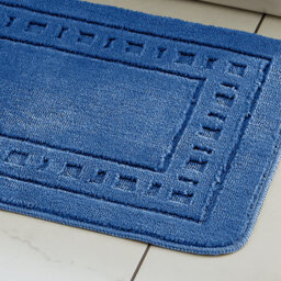 Catherine Lansfield Bathroom Armoni Bath Mat And Pedestal Set Navy - thumbnail 2