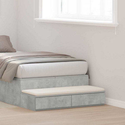 Berkfield Bedside Tables Concrete Grey Engineered Wood 100 X 36.5 X 16.5 Cm - image 1