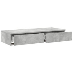 Berkfield Bedside Tables Concrete Grey Engineered Wood 100 X 36.5 X 16.5 Cm - thumbnail 5