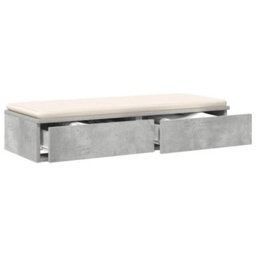 Berkfield Bedside Tables Concrete Grey Engineered Wood 100 X 36.5 X 16.5 Cm - thumbnail 3