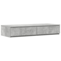 Berkfield Bedside Tables Concrete Grey Engineered Wood 100 X 36.5 X 16.5 Cm - thumbnail 2