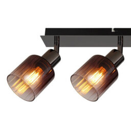 Luminosa Lighting Luminosa Satella Ceiling Spotlight Bar Gunmetal Copper Glass Shade 4X E14 - thumbnail 5