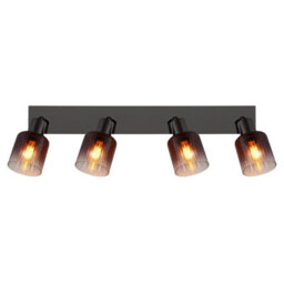 Luminosa Lighting Luminosa Satella Ceiling Spotlight Bar Gunmetal Copper Glass Shade 4X E14 - thumbnail 4