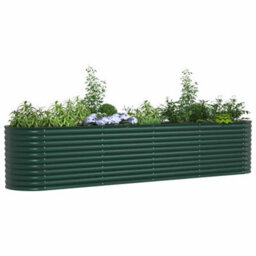 Berkfield Garden Raised Bed Green 400 X 80 X 81 Cm Steel - thumbnail 3