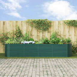 Berkfield Garden Raised Bed Green 400 X 80 X 81 Cm Steel - thumbnail 4